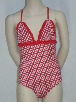 Nickey Nobel Dot Rouge/Blanc Maillot de Bain