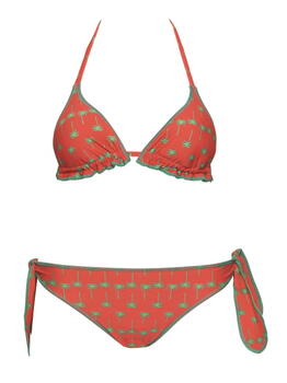 Seins et culottes bouffantes Palmtree Orange Set