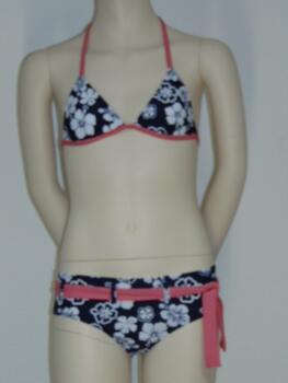 Seins et culottes bouffantes Lotus Bleu Marine/Blanc Set