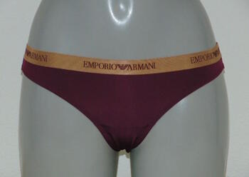 Armani Ladies Microfiber Aubergine Slip Brésilien