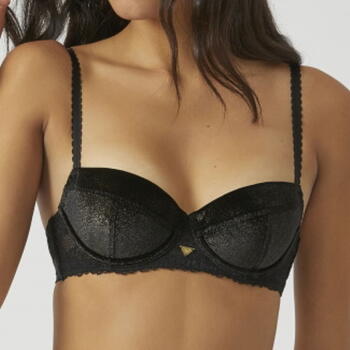 Armani Ladies Velvet Noir/Or Soutien-Gorge Rembourré