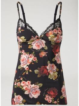 Armani Ladies  floreale Noir/Print Top Spaghetti