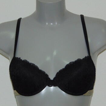 Armani Ladies Pizzo d'Oro Noir/Or Soutien-Gorge Push Up
