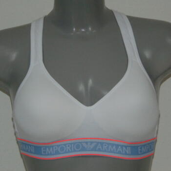 Armani Ladies Armani Sport Blanc Soutien-Gorge sans Armatures en Dentelle