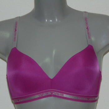 Armani Ladies Microfiber Fuchsia Soutien-Gorge sans Armatures en Dentelle