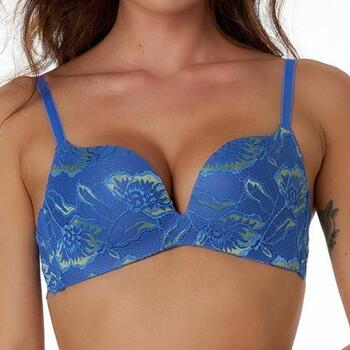 After Eden Anna Bleu/Lime Soutien-Gorge sans Armatures en Dentelle