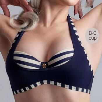 Maillots de bain Marlies Dekkers Mariniere Bleu Marine/Ivoire Haut de Bikini Préformé