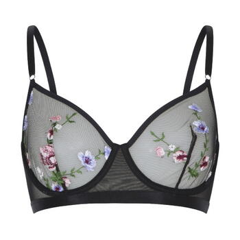 LingaDore LingaDore Love flower Mesh Noir/Print Soutien-gorge sans forme