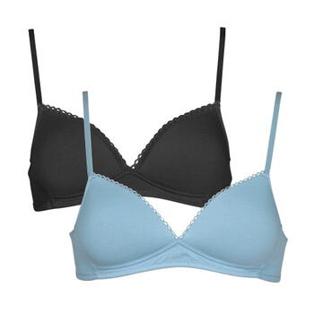 My Basic par After Eden Comfy Gris/Bleu Soutien-Gorge sans Armatures en Dentelle