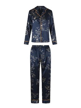 LingaDore Night SATIN Bleu Marine/Print Pyjama