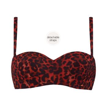 Maillots de bain Marlies Dekkers Panthera Rouge/Noir Haut de Bikini Préformé