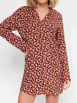 LingaDore Night Love Marron/Print Chemise de Nuit