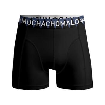 Muchachomalo Light Cotton Solid Noir/Bleu Boxer