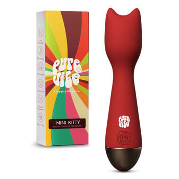 PureVibe Mini Kitty Rouge Vibromasseur Baguette
