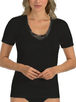 Entex Liesl Noir Thermo T-Shirt pour Femmes
