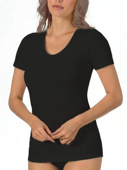 Entex Liesl Noir Thermo T-Shirt pour Femmes