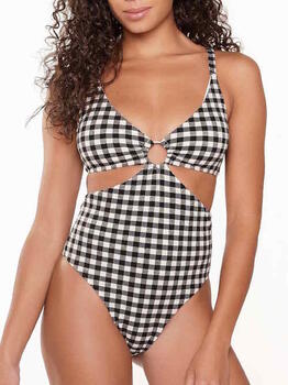 Plage de LingaDore Square Print Noir/Blanc Maillot de Bain