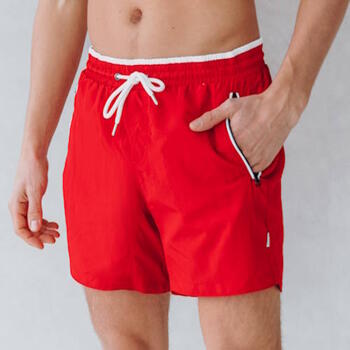 Bomain Basic Rouge Maillot de Bain pour Homme