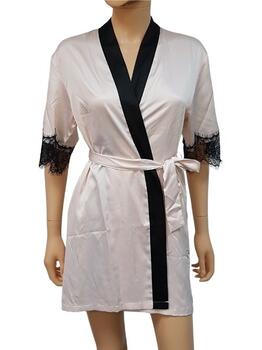 LingaDore Night SATIN Rose/Noir Kimono