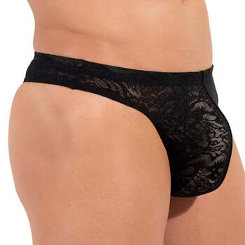HOM Free Cut Lace  Noir String pour Hommes