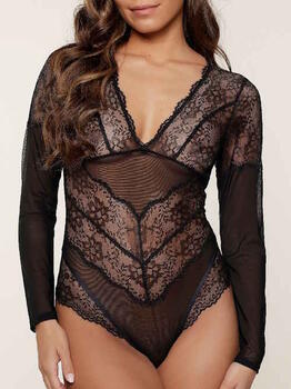 LingaDore Long Sleeve Body Noir Corselet