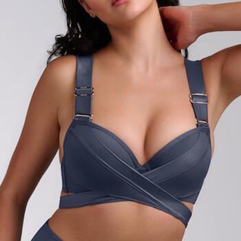 Maillots de bain Marlies Dekkers Cache Coeur Gris Bikinitop Push Up