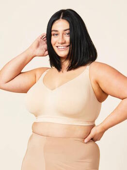 Sucre d'orge Basic Beige Soutien-Gorge sans Armatures en Dentelle