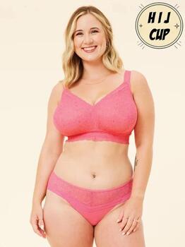 Sucre d'orge Bestie Hot Pink Soutien-Gorge sans Armatures en Dentelle