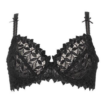 Guy de France Embroidery Noir Soutien-gorge sans forme