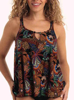 Maillots de bain Rosa Faia Mabela Noir/Print Tankini Top