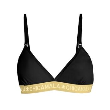 Chicamala Solid Noir/Jaune Soutien-gorge sans forme