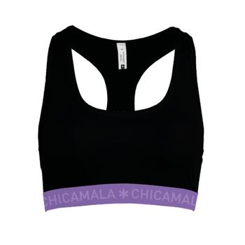 Chicamala Solid Noir/Violet Soutien-gorge sans forme