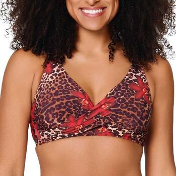 Plage de LingaDore Leopard Flower Rouge Soutien-Gorge Bikini Corbeille