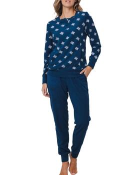 Pastunette Dames Bleu Marine Pyjama