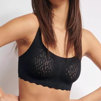 Sloggi Zero Feel Bliss Noir Soutien-Gorge sans Armatures en Dentelle