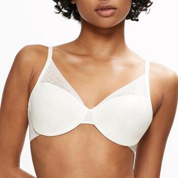 Triomphe Signature Sheer Blanc Cassé Soutien-Gorge sans Armatures en Dentelle