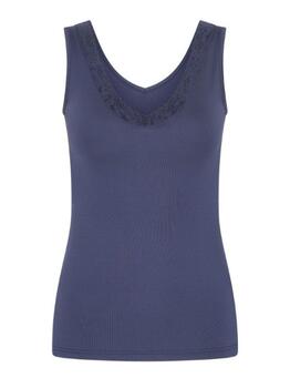 RJ Bodywear Pure Color Bleu Marine Chemise pour Femmes