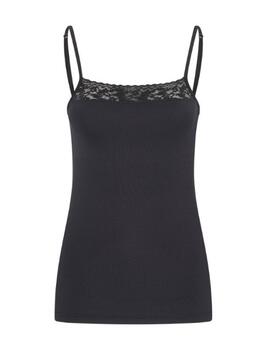 RJ Bodywear Pure Color Noir Chemise pour Femmes