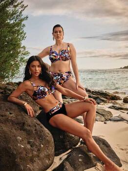 Maillots de bain Anita Elna Noir/Print Haut de Bikini Préformé