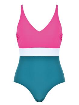 Naturana Badmode Dames Bleu/Rose Maillot de Bain