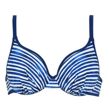Naturana Badmode Dames Bleu/Blanc Haut de Bikini Préformé