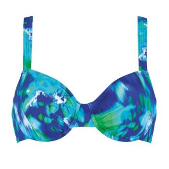 Naturana Badmode Dames Bleu/Vert Soutien-Gorge Bikini Corbeille