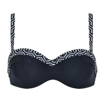 Naturana Badmode Dames Noir/Blanc Haut de Bikini Préformé
