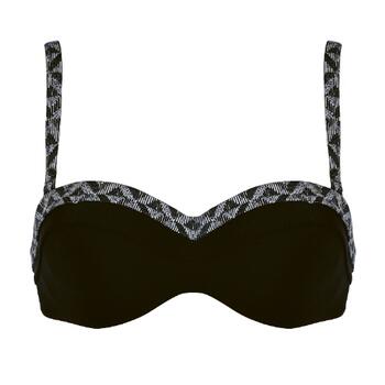 Naturana Badmode Dames Noir/Print Haut de Bikini Préformé