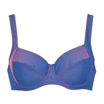 Naturana Badmode Dames Bleu/Rose Soutien-Gorge Bikini Corbeille