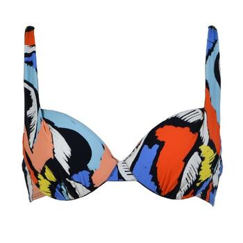 Naturana Badmode Dames Noir/Multicolore Haut de Bikini Préformé