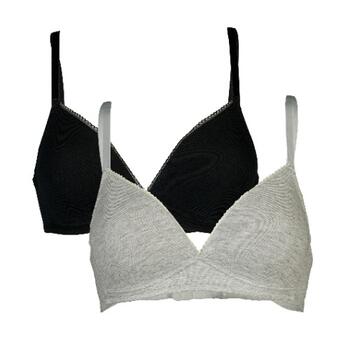 Mon Basic par After Eden Comfy Noir/Gris Soutien-Gorge sans Armatures en Dentelle