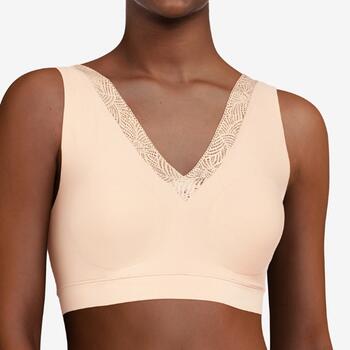 Chantelle SoftStretch Beige Soutien-Gorge sans Armatures en Dentelle