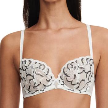 Chantelle Fleurs Blanc/Noir Soutien-gorge sans forme