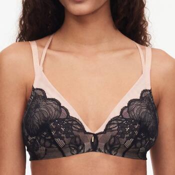 Chantelle Midnight Flowers Noir Soutien-Gorge sans Armatures en Dentelle